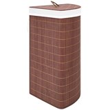  Kutna košara za rublje od bambusa smeđa 60 L | shoptok.hr