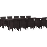  Vrtni set za objed s jastukom 11 pcs Smeđa Ratan | Eponuda.com