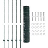 vidaXL Euro ograja s 5 U stebrički Zelena 1.4x10 m Jeklo | Shoptok.si