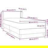 Box Spring krevet s madracem svijetlo sivi 80x210 cm baršun | shoptok.hr