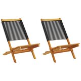 The Living Store vrtni stoli 2 kosa črn trden akacijev les in polipropilen - vrtni stol, (21427618) | Shoptok.si
