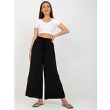 Fashion Hunters Black wide pants made of fabric with pockets SUBLEVEL Cene