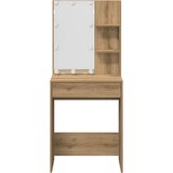  Toaletni stolić s LED-om Artisan hrastovinom izrađenim drvom Smeđa | shoptok.hr