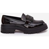 Boto Patent Leather Women's Loafers Moccasins With Decorative Clasp Black Luvianne | Shoptok.si