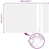 vidaXL Ograda od lančanih veza sa 20 U-postova Siva 1,4x10 m Čelik | shoptok.hr