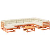  9-dijelni set vrtnih sofa s jastucima voštano smeđi od borovine | shoptok.hr