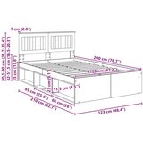  Konstrukcija postelje Bela 120 x 200 cm Masivno borovo les, (5000103415) | Shoptok.si