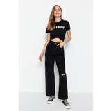 Trendyol Black Ripped Detailed High Waist 90's Wide Leg Jeans | Shoptok.si