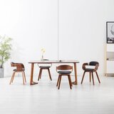 vidaXL Jedilni stoli 4 kosi temno sivo blago in ukrivljen les | Shoptok.si