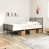 The Living Store Kovinski posteljni okvir z vzglavjem in vznožjem črn 120x190 cm - Posteljni Okvir, (21531437) | Shoptok.si