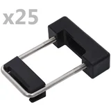 vidaXL u-spojnik s plastikom za stupove ograde 60 x 40 mm 25 setova