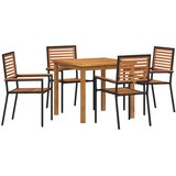  Vrtni set za objed 5 kom. Crna Čvrsto drvo akacije 85 x 85 x 74 cm | shoptok.hr