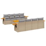  9-dijelni set vrtnih sofa s jastucima bež od poliratana | shoptok.hr