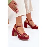 Boto Eco Leather Heeled Sandals Burgundy Lillita | ePonuda.com