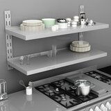 Maison Chic Dvodelna Stenska polica - Viseča Polica nerjaveče jeklo 120x30 cm, (21784873) | Shoptok.si