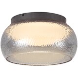 QAZQA Art Deco Ceiling Lamp Gunmetal with Smoke Glass Incl. 3-Step Dimmable LED - Thimble | Shoptok.si