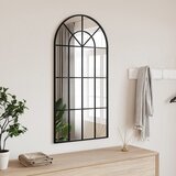 vidaXL Zidno ogledalo crno 50x100 cm lučno željezno Cijene