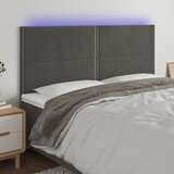  LED uzglavlje tamnosivo 180x5x118/128 cm baršunasto | shoptok.hr