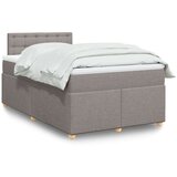 vidaXL Krevet s oprugama i madracem smeđesivi 120 x 190 cm od tkanine | shoptok.hr