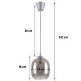 Brilagi LED luster na sajli R GLASS 1xE27/60W/230V prečnik 14 cm srebrna/dimno siva | Eponuda.com