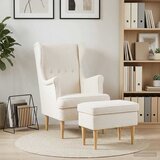  Fotelja s footstoolom 2 kom. Krem Bouclé | shoptok.hr
