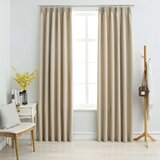  Zavjese za zamračivanje s kukama 2 kom bež 140 x 225 cm | shoptok.hr