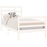  Posteljni okvir bel iz trdnega lesa 75x190 cm 2FT6, (20884373) | Shoptok.si