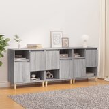  Komoda 3 kosa siva sonoma 60x35x70 cm inženirski les | Shoptok.si