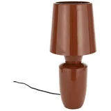 Kovinska namizna svetilka v barvi terakote s kovinskim senčilom (višina 42 cm) Classy –