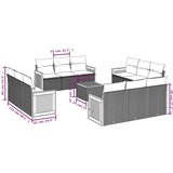  13-dijelni set vrtnih sofa s jastucima poliratan crni | shoptok.hr