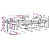  11dijelni vrtni blagovaonski set s jastucima crni od tekstilena | shoptok.hr