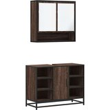 vidaXL 2-dijelni set kupaonskog namještaja boja smeđeg hrasta drveni | shoptok.hr