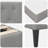 Okvir kreveta s madracem Svijetlo siva 90 x 190 cm Baršun | shoptok.hr
