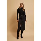 Marisse Black Mock Turtleneck Blouse Decorated With Metallic Thread | Eponuda.ba