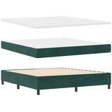 vidaXL Box spring krevet Tamnozelena 200 x 180 cm Baršun - Tamnozelena 180 x 200 cm Dizajn s rombovima | shoptok.hr