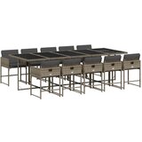  11-dijelni vrtni blagovaonski set s jastucima poliratan sivi | shoptok.hr