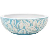 Nadgradni umivaonik bijelo-plavi okrugli Φ 41 x 14 cm keramički | shoptok.hr