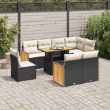 vidaXL 9-dijelni set vrtnih sofa s jastucima crni od poliratana bagrem | shoptok.hr