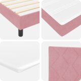 Box Spring Krevet s Madracem Ružičasta 140x200 cm Baršun | shoptok.hr