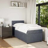 Box spring krevet s madracem tamnosivi 80 x 200 cm baršunasti | shoptok.hr