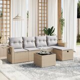 6-dijelni set vrtnih sofa s jastucima bež od poliratana | shoptok.hr