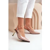 PG2 Lacquered Heels With Open Back Beige Filona