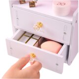 Mini drveni toaletni stolić sa zrcalom i 2 latice - bijeli | shoptok.hr