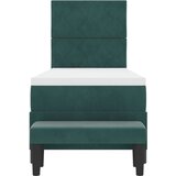  Krevet s opružnim okvirom s madracem i klupom tamnozeleni 80x200 cm baršun | shoptok.hr