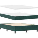 Box Spring Krevet s Madracem - Tamnozelena 140x200 cm Baršun | shoptok.hr