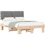  Posteljni okvir z oblazinjenim vzglavjem Svetlo siva, (5000101821) | Shoptok.si