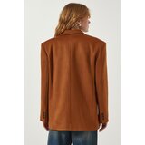  Women's Tan Premium Suede Blazer Jacket | Shoptok.si