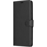 Techsuit Usnjena preklopna denarnica maska za Honor 90 Lite - črna | Shoptok.si