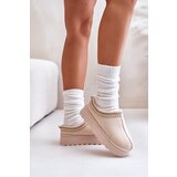 Kesi Women's snow boots on a platform insulated with fur light beige Remenia Cijene