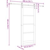vidaXL drsna vrata s kompletom okovja 83x202 cm Masivni bor | Shoptok.si